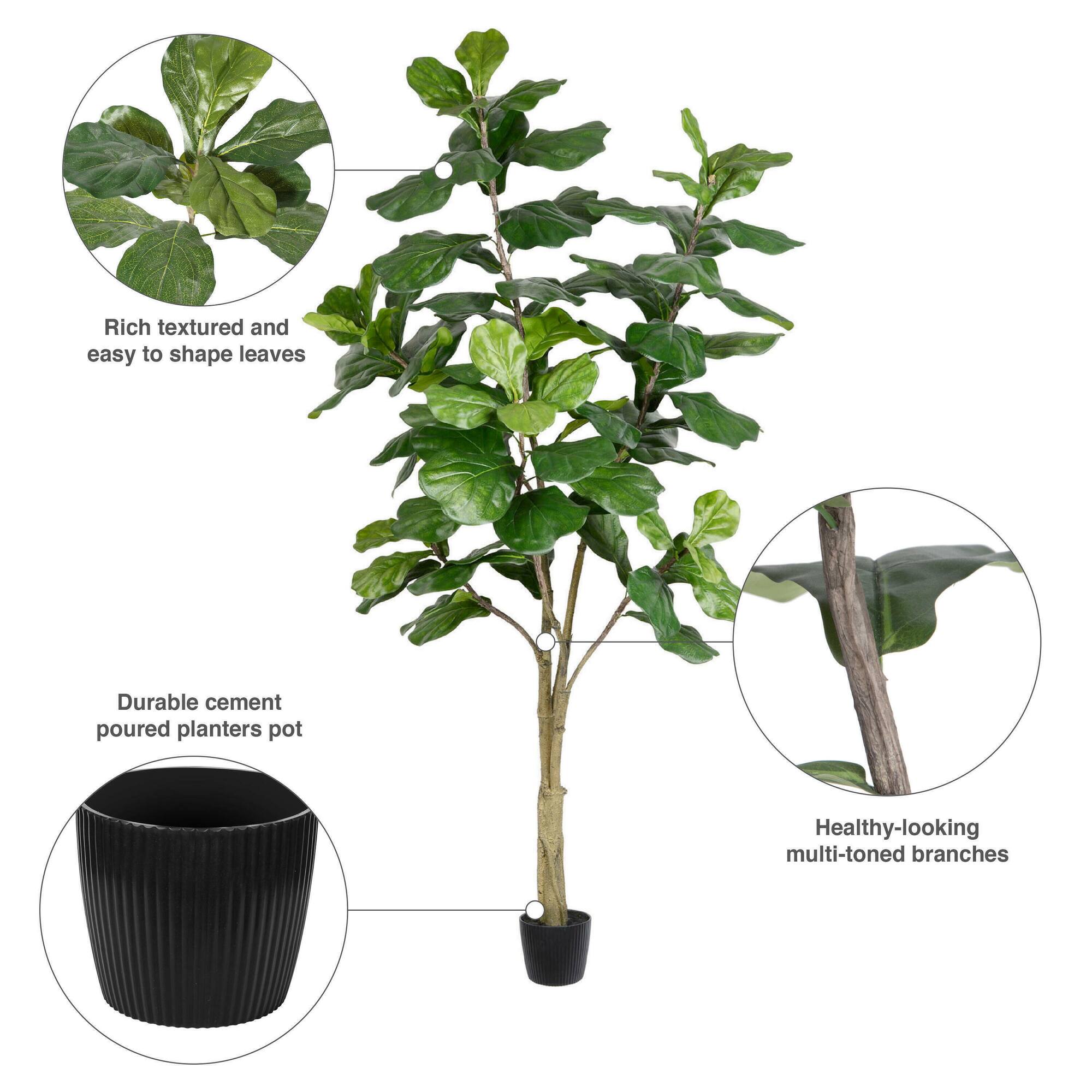 7ft. Potted Artificial Fiddle Tree